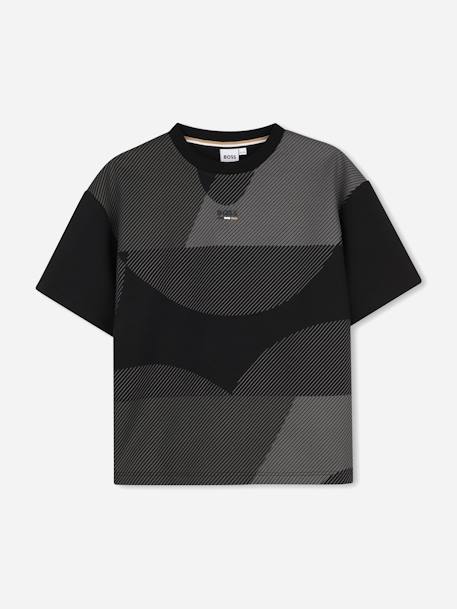 T-shirt  garçon col rond Ecru / vert+Noir 4 - vertbaudet enfant 
