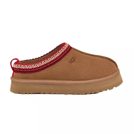 Chaussons mules fille en daim Chesnut, rouge+Gris, beige 3 - vertbaudet enfant 