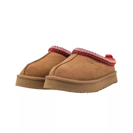 Chaussons mules fille en daim Chesnut, rouge+Gris, beige 2 - vertbaudet enfant 