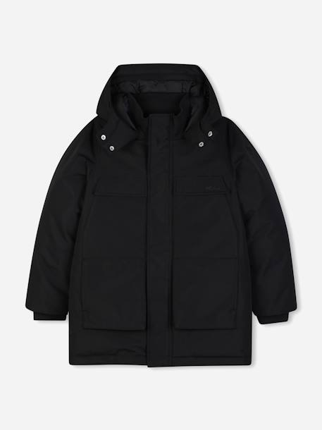 Parka garçon à capuche Marron / noir / gris 1 - vertbaudet enfant 