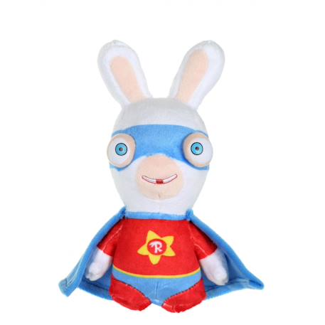 Peluche lapins crétins super lapin bleu et rouge sonore 18 cm Bleu 4 - vertbaudet enfant 