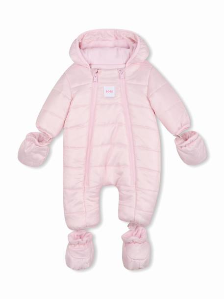 Combinaison fille à capuche Rose clair 1 - vertbaudet enfant 