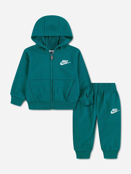 Ensemble 2 pièces gilet à capuche et bas Bleu canard 1 - vertbaudet enfant 
