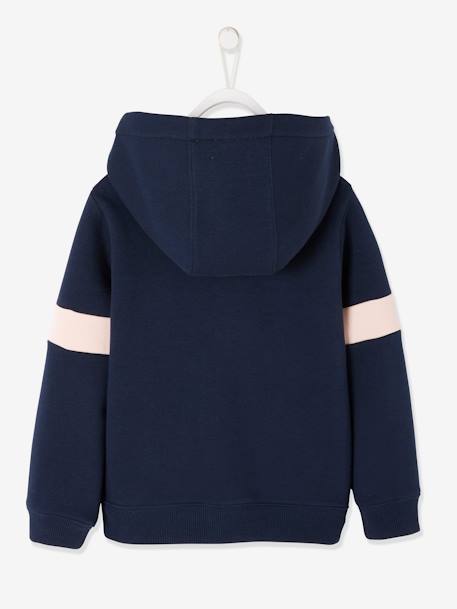 Sweat zippé à capuche sport 'Love' fille marine 2 - vertbaudet enfant 