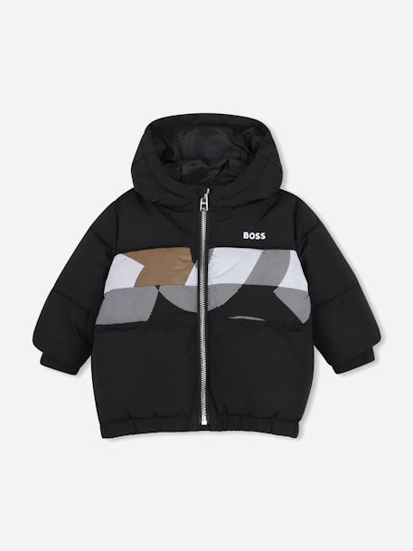 Blouson garçon à capuche Noir 1 - vertbaudet enfant 