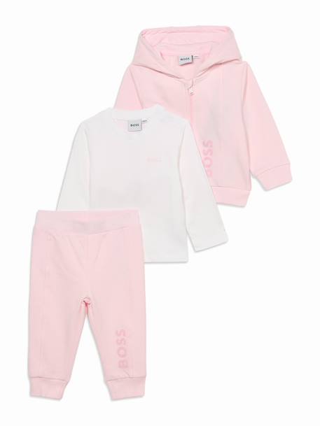 Ensemble fille 3 pièces Rose clair / blanc 1 - vertbaudet enfant 