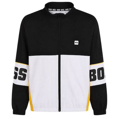 Veste de survêtement garçon Noir, blanc, jaune 1 - vertbaudet enfant 