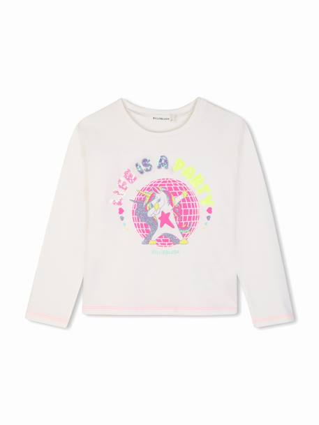 T-shirt fille manches longues Blanc cassé 1 - vertbaudet enfant 