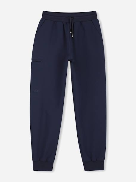 Jogging garçon taille élastique Bleu foncé+Camel 1 - vertbaudet enfant 