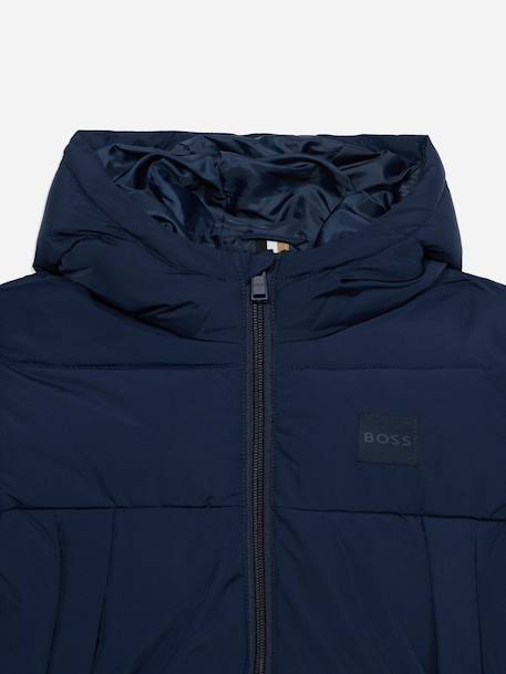 Doudoune garçon à capuche Bleu foncé+Noir 2 - vertbaudet enfant 