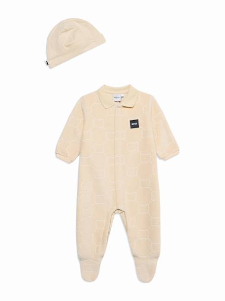 Combinaison garçon avec bonnet Beige+Bleu ciel 1 - vertbaudet enfant 