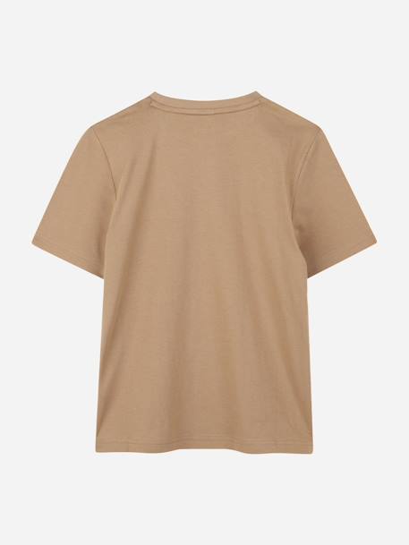 T-shirt  garçon col rond Beige foncé+Noir 2 - vertbaudet enfant 