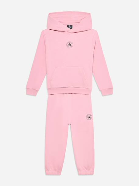 Ensemble 2 pièces sweat à capuche et bas Rose 1 - vertbaudet enfant 
