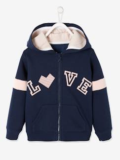 Sweat zippé à capuche sport "Love"  fille  - vertbaudet enfant