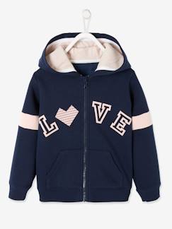 -Sweat zippé à capuche sport "Love" fille