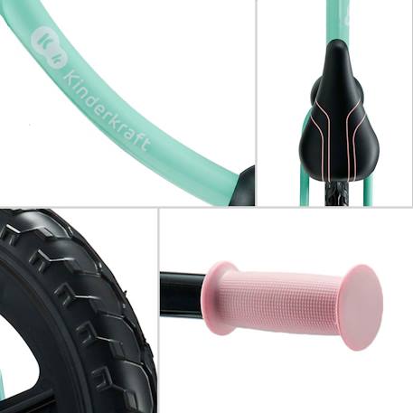 Draisienne 2WAY NEXT avec Selle et Guidon Réglables, Roues EVA Sans Gonflage, Cadre Léger 3 kg et EN 71-1 Bleu+Menthe+Noir+Rose+Vert 11 - vertbaudet enfant 