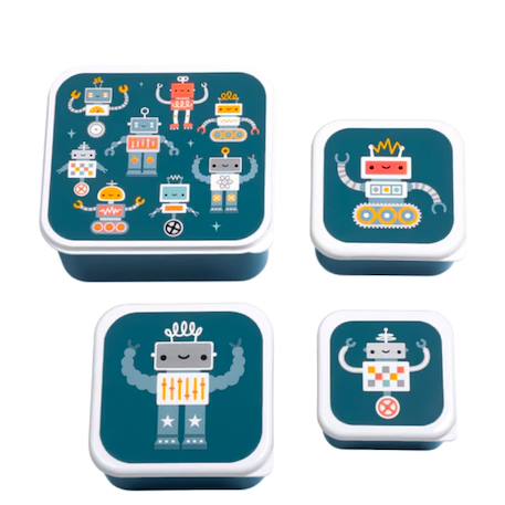 Lot de 4 boîtes à goûter Jaune+Kaki+Princesses+Robot+Rose+Rose, rouge, violet+Vert de gris 19 - vertbaudet enfant 
