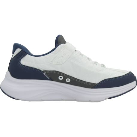 Baskets enfant garçon en cuir Blanc wnv+Bleu nvy 1 - vertbaudet enfant 