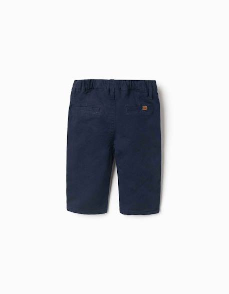 Pantalon en sergé avec bretelles amovibles Bleu foncé 2 - vertbaudet enfant 