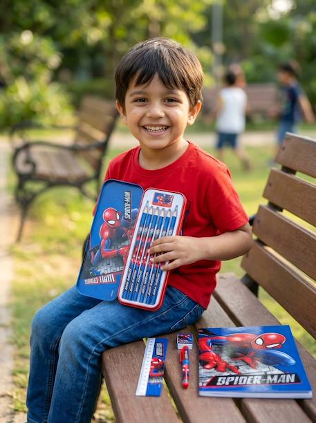 Trousse métallique spider-man garnie Rouge 2 - vertbaudet enfant 