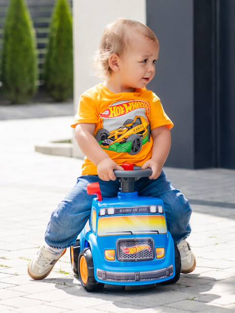 Porteur avec assise ouvrante et volant directionnel avec klaxon Bleu hot wheels 1 - vertbaudet enfant 