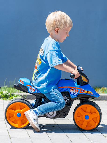 Draisienne moto street avec roues silencieuses Bleu hot wheels+Rouge corail 3 - vertbaudet enfant 