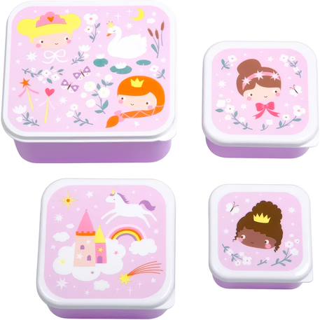 Lot de 4 boîtes à goûter Jaune+Kaki+Princesses+Robot+Rose+Rose, rouge, violet+Vert de gris 13 - vertbaudet enfant 
