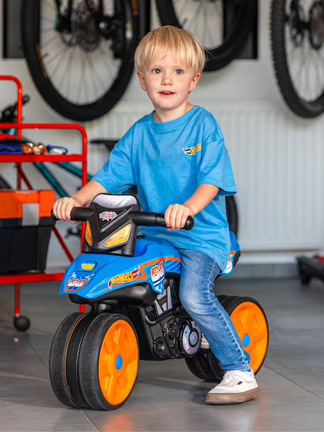 Draisienne moto street avec roues silencieuses Bleu hot wheels+Rouge corail 1 - vertbaudet enfant 