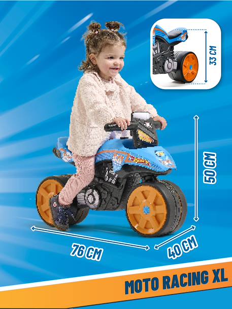 Draisienne moto street avec roues silencieuses Bleu hot wheels+Rouge corail 5 - vertbaudet enfant 