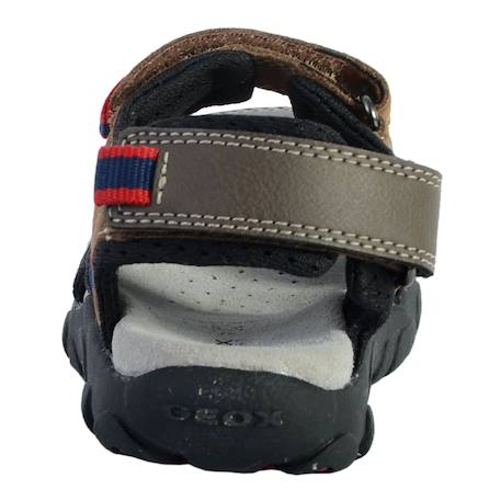 Sandales en cuir velours à scratch Marron rouge 3 - vertbaudet enfant 