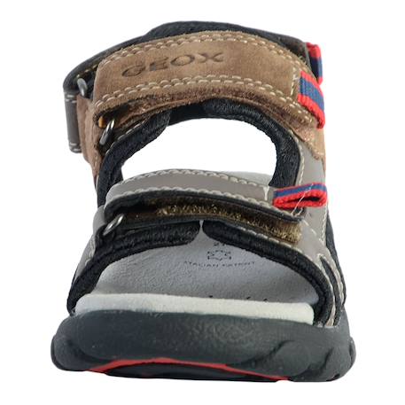 Sandales en cuir velours à scratch Marron rouge 4 - vertbaudet enfant 