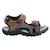 Sandales en cuir velours à scratch Marron rouge 1 - vertbaudet enfant 