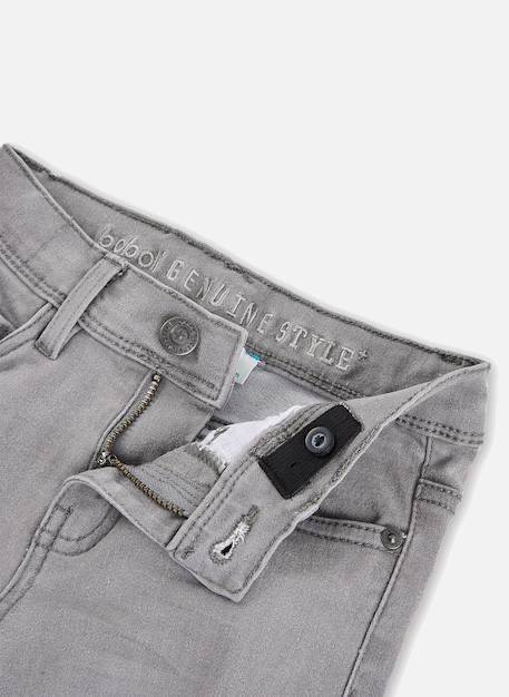 Pantalon garçon en denim élastiqué Gris 3 - vertbaudet enfant 