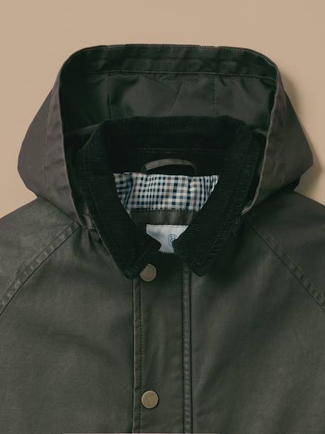 Veste en coton enduit fille Vert fonce 2 - vertbaudet enfant 