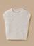 Pull sans manches fille laine et alpaga Ecru chine 1 - vertbaudet enfant 