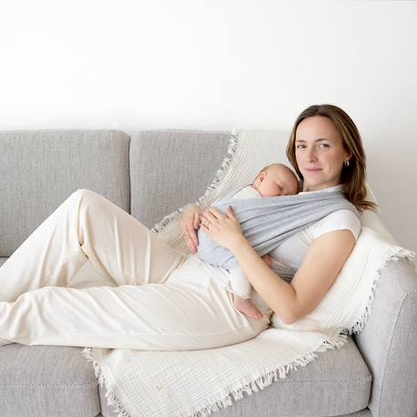 Porte-bébé duo - confort & maintien Beige clair chiné+Kaki+Mix grey+Moka+Nearly+Piuma ecru 14 - vertbaudet enfant 