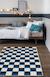 Tapis enfant avec effet sculpté petits carreaux Bleu naturel 2 - vertbaudet enfant 