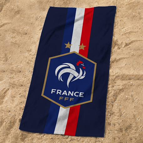 Serviette de bain et de plage imprimée 100% coton, fff victoire Bleu 2 - vertbaudet enfant 