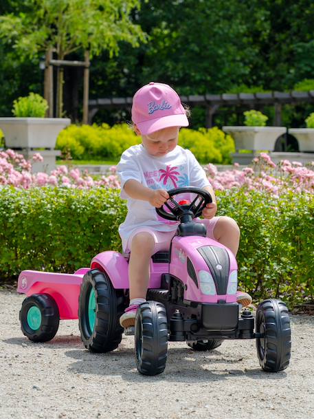 Tracteur à pédales barbie avec remorque Rose barbie 3 - vertbaudet enfant 
