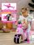 Scooter 1er âge barbie à roues silencieuses, guidon directionnel avec klaxon - crème et rose Rose barbie 2 - vertbaudet enfant 
