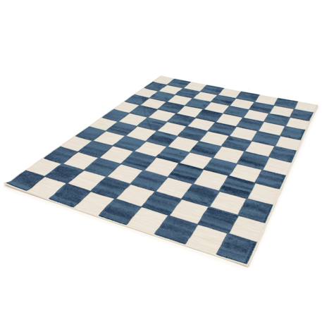 Tapis enfant avec effet sculpté petits carreaux Bleu naturel 3 - vertbaudet enfant 