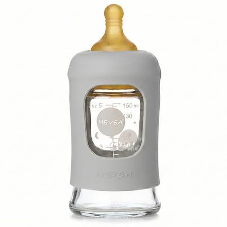 Biberon en verre avec housse de protection - 250 ml Gris 2 - vertbaudet enfant 