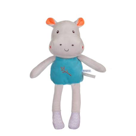 Peluche - pantin bamboo bebe hippopotame - 24 cm s/carte Bleu 1 - vertbaudet enfant 