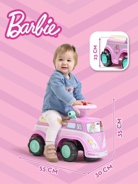 Porteur minivan barbie avec assise ouvrante et volant directionnel avec klaxon Rose barbie 5 - vertbaudet enfant 