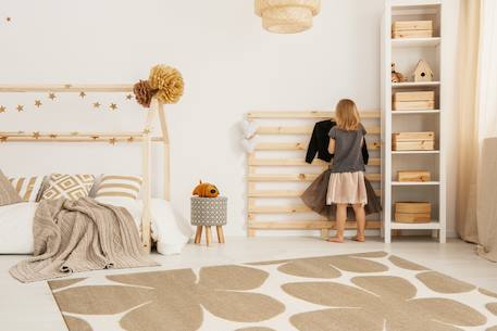 Tapis doux à motifs en relief blossom Brun naturel 2 - vertbaudet enfant 