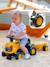 Porteur tracteur 1er âge à volant directionnel avec klaxon, roues silencieuses et remorque Jaune jcb+Orange 2 - vertbaudet enfant 
