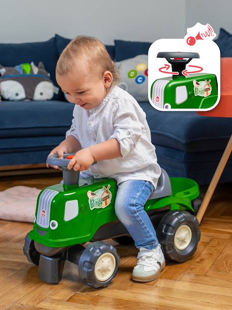 Porteur tracteur birdy farm 1er âge à volant directionnel avec klaxon, remorque. Rose+Rouge+Vert 12 - vertbaudet enfant 