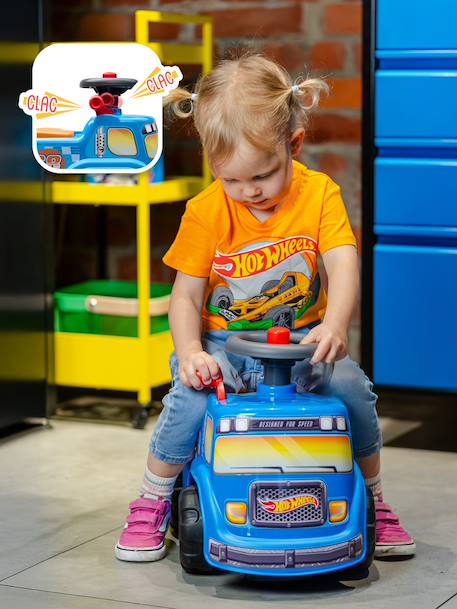 Porteur camion hot wheels avec assise ouvrante et volant directionnel avec klaxon Bleu hot wheels 3 - vertbaudet enfant 
