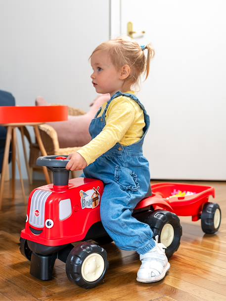 Porteur tracteur birdy farm 1er âge à volant directionnel avec klaxon, remorque. Rose+Rouge+Vert 8 - vertbaudet enfant 