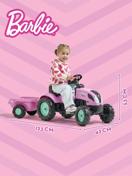 Tracteur à pédales barbie avec remorque Rose barbie 5 - vertbaudet enfant 